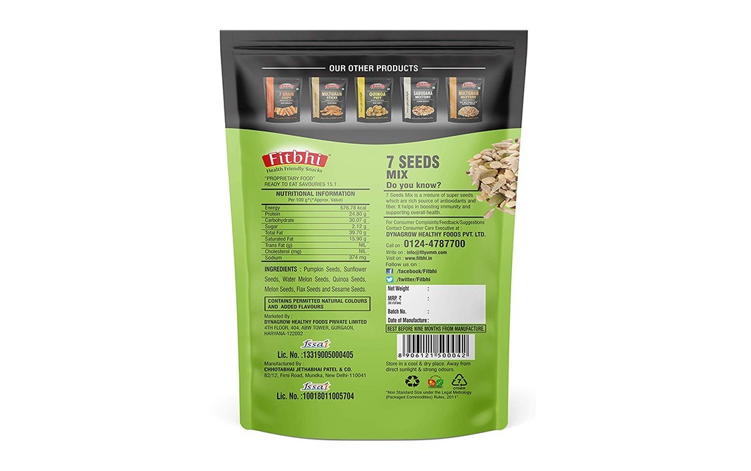 Fitbhi 7 Seeds Mix Roasted Salted   Pack  25 grams